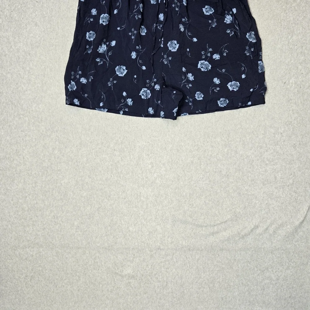 Torrid Women Shorts 2 Navy Nylon Rayon Floral Pajama Shorts Cottagecore